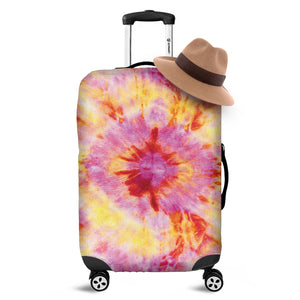 Pink And Yellow Tie Dye Print Luggage Cover