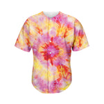 Pink And Yellow Tie Dye Print Men's Baseball Jersey