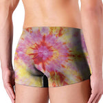 Pink And Yellow Tie Dye Print Men's Boxer Briefs