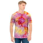Pink And Yellow Tie Dye Print Men's T-Shirt