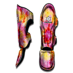 Pink And Yellow Tie Dye Print Muay Thai Shin Guard