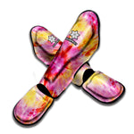 Pink And Yellow Tie Dye Print Muay Thai Shin Guard