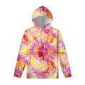 Pink And Yellow Tie Dye Print Pullover Hoodie