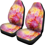 Pink And Yellow Tie Dye Print Universal Fit Car Seat Covers