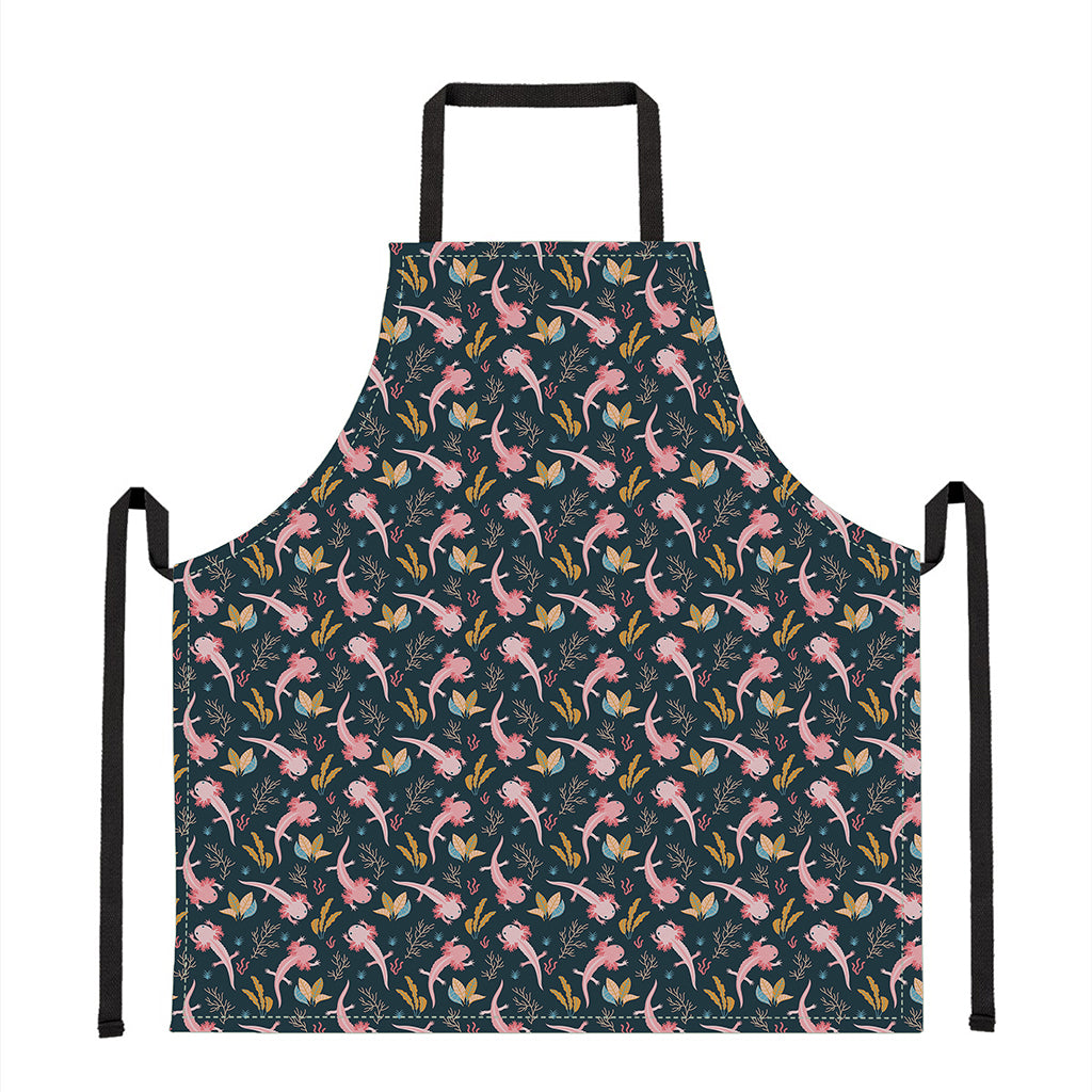 Pink Axolotl Pattern Print Apron