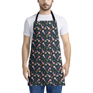 Pink Axolotl Pattern Print Apron