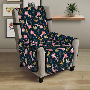 Pink Axolotl Pattern Print Armchair Protector