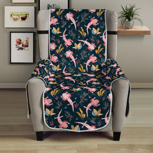 Pink Axolotl Pattern Print Armchair Protector