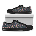 Pink Axolotl Pattern Print Black Low Top Sneakers