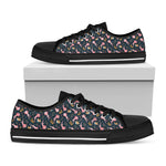 Pink Axolotl Pattern Print Black Low Top Shoes