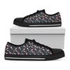 Pink Axolotl Pattern Print Black Low Top Shoes