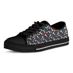 Pink Axolotl Pattern Print Black Low Top Shoes