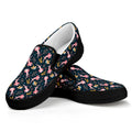 Pink Axolotl Pattern Print Black Slip On Sneakers