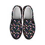 Pink Axolotl Pattern Print Black Slip On Shoes