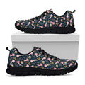 Pink Axolotl Pattern Print Black Running Shoes