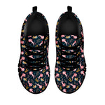 Pink Axolotl Pattern Print Black Sneakers