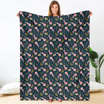 Pink Axolotl Pattern Print Blanket