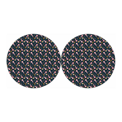 Pink Axolotl Pattern Print Car Coasters