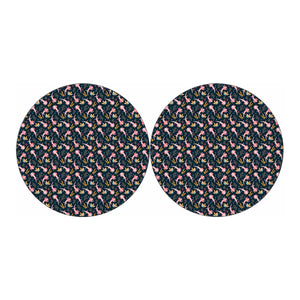 Pink Axolotl Pattern Print Car Coasters