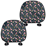 Pink Axolotl Pattern Print Car Headrest Covers
