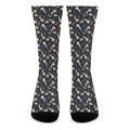 Pink Axolotl Pattern Print Crew Socks