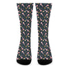 Pink Axolotl Pattern Print Crew Socks