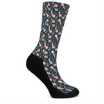 Pink Axolotl Pattern Print Crew Socks