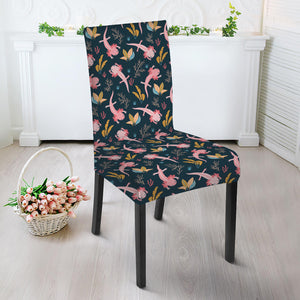 Pink Axolotl Pattern Print Dining Chair Slipcover