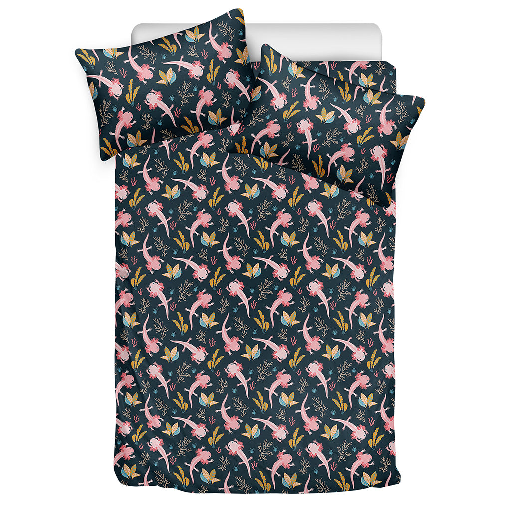 Pink Axolotl Pattern Print Duvet Cover Bedding Set