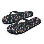 Pink Axolotl Pattern Print Flip Flops