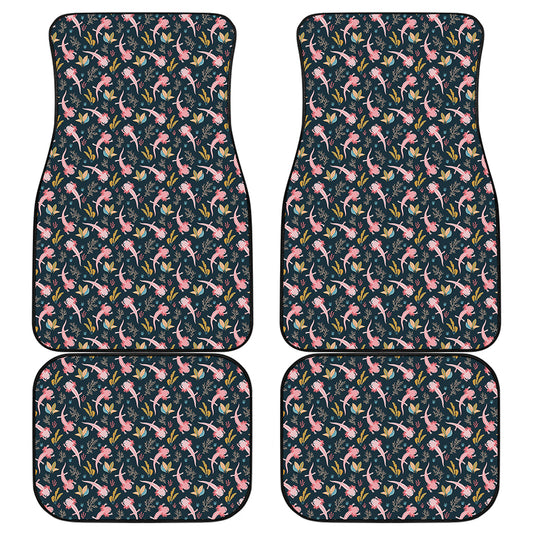 Pink Axolotl Pattern Print Front and Back Car Floor Mats