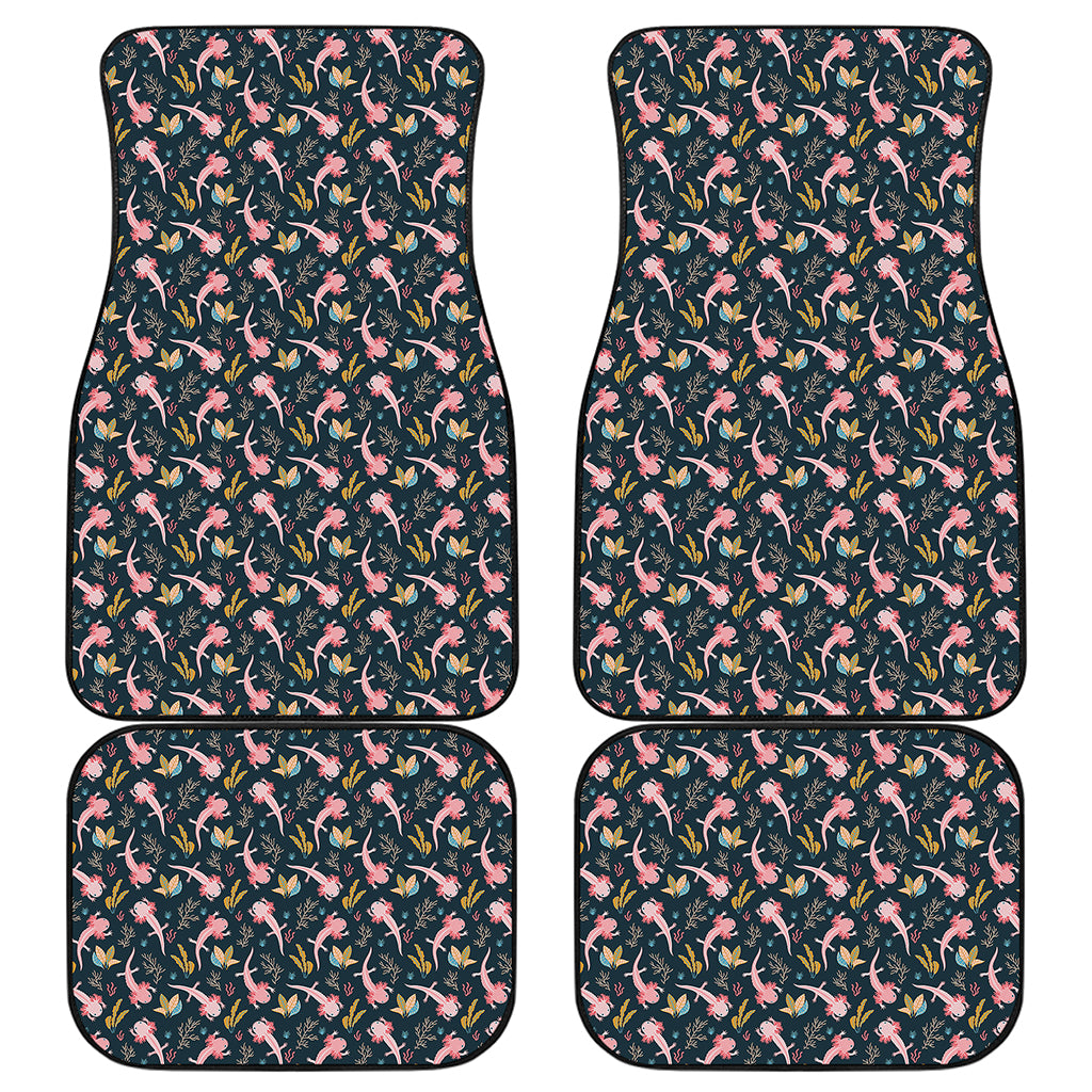 Pink Axolotl Pattern Print Front and Back Car Floor Mats