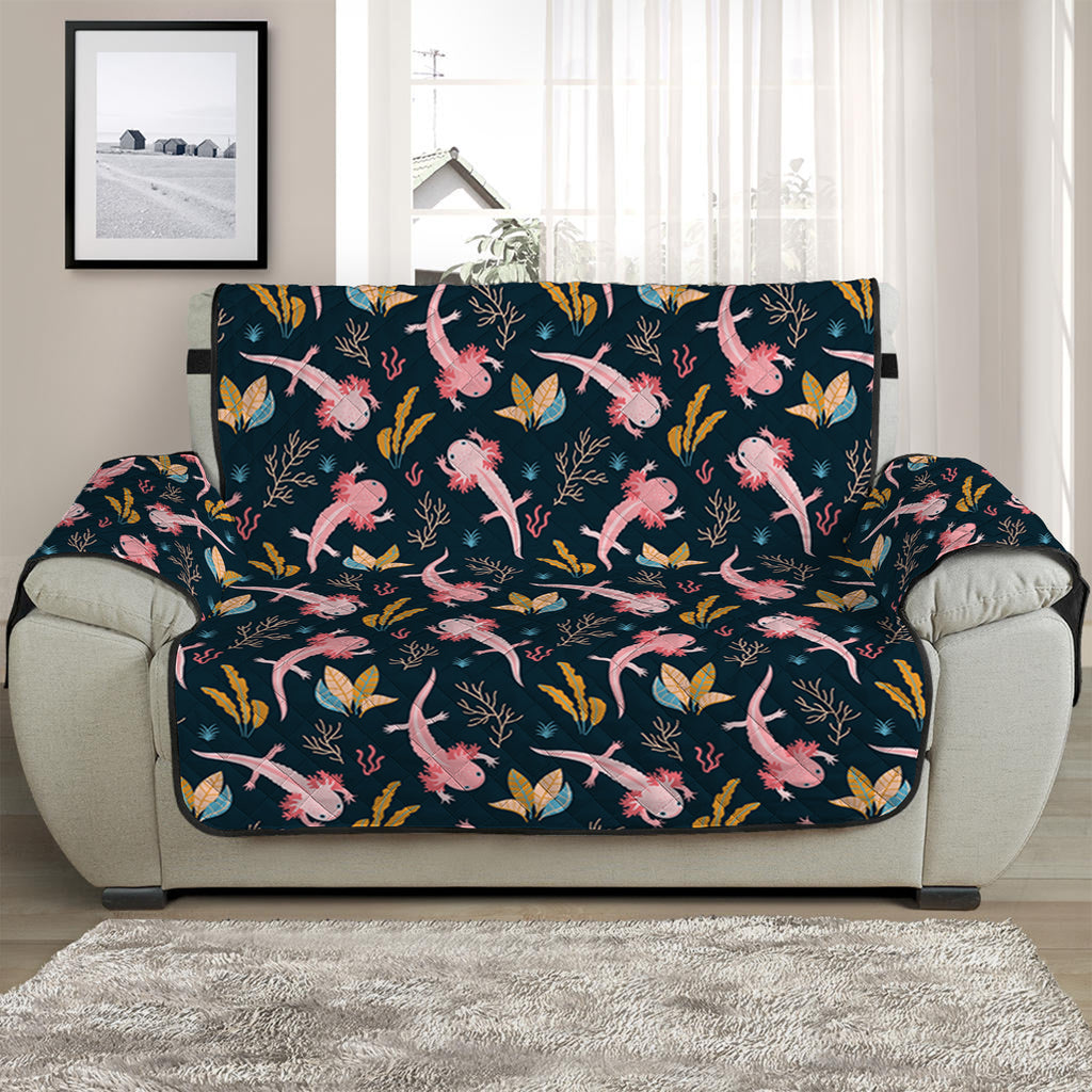 Pink Axolotl Pattern Print Half Sofa Protector