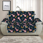 Pink Axolotl Pattern Print Half Sofa Protector