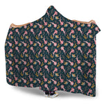 Pink Axolotl Pattern Print Hooded Blanket