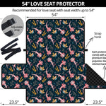 Pink Axolotl Pattern Print Loveseat Protector