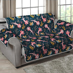 Pink Axolotl Pattern Print Loveseat Protector