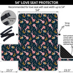 Pink Axolotl Pattern Print Loveseat Protector