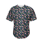 Pink Axolotl Pattern Print Men's Baseball Jersey