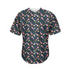 Pink Axolotl Pattern Print Men's Baseball Jersey