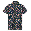 Pink Axolotl Pattern Print Men's Short Sleeve Shirt