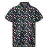 Pink Axolotl Pattern Print Men's Short Sleeve Shirt