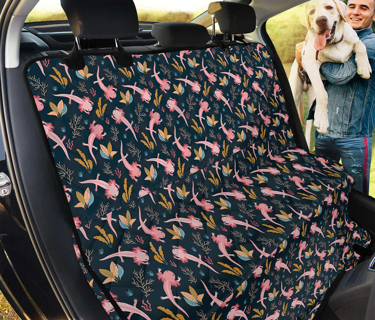 Pink Axolotl Pattern Print Pet Car Back Seat Cover