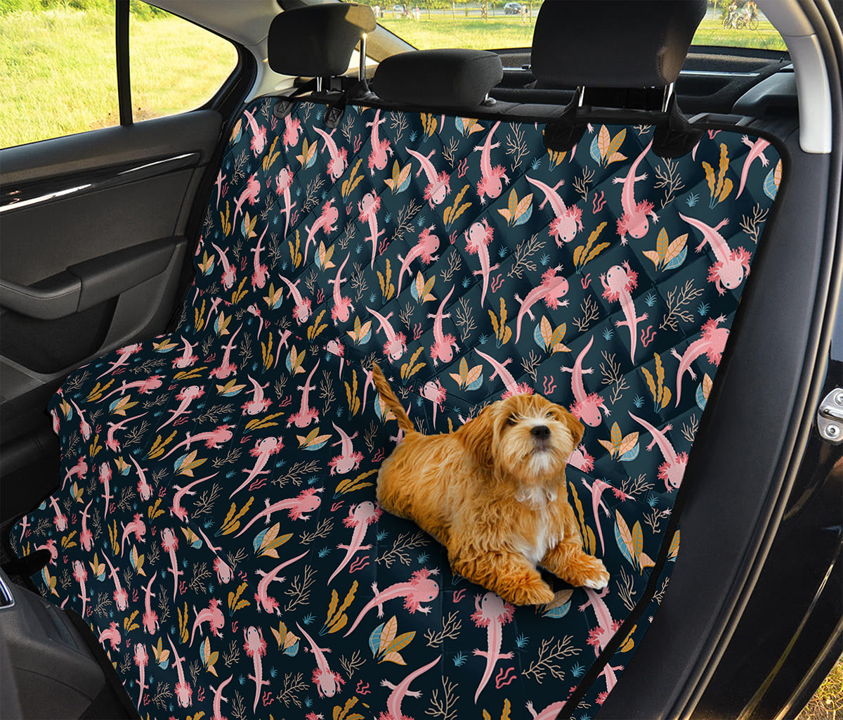 Pink Axolotl Pattern Print Pet Car Back Seat Cover