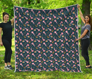 Pink Axolotl Pattern Print Quilt