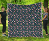 Pink Axolotl Pattern Print Quilt