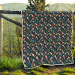 Pink Axolotl Pattern Print Quilt