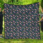 Pink Axolotl Pattern Print Quilt