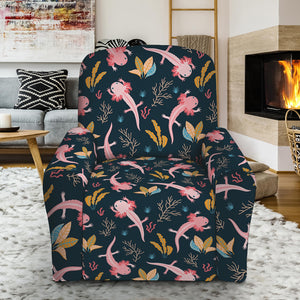 Pink Axolotl Pattern Print Recliner Slipcover