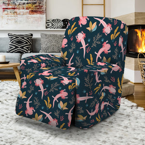 Pink Axolotl Pattern Print Recliner Slipcover